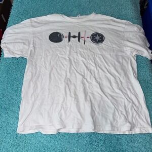 Star Wars Imperial Forces T-Shirt Death Star Tie Fighter 2XL‎ White